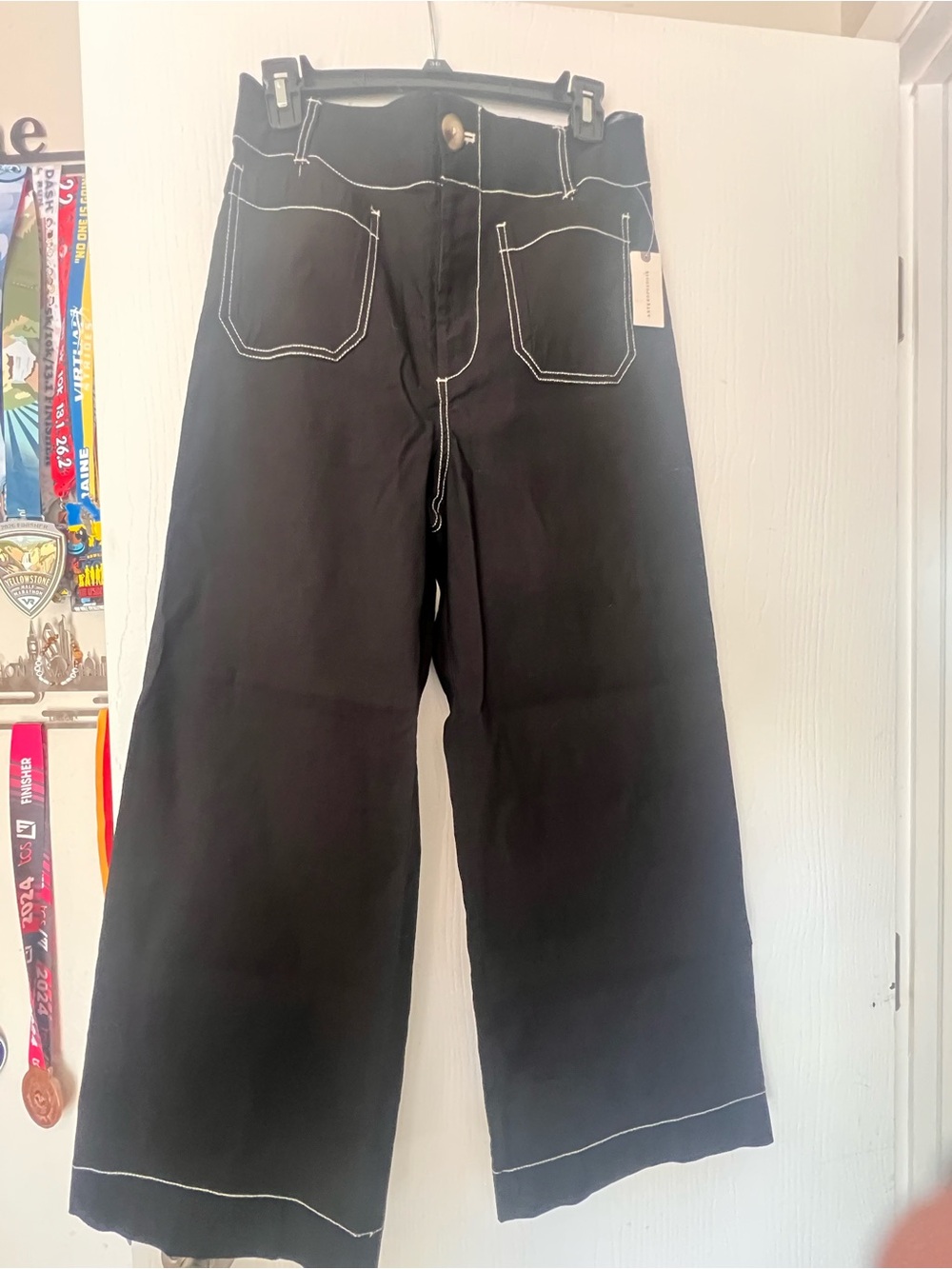 Maeve the Collette black with white stitching